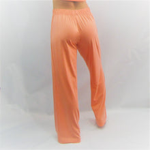 Load image into Gallery viewer, Coral coloured bamboo cotton women's lounge pant. High waisted and  roomy leg cut. Made in Canada.