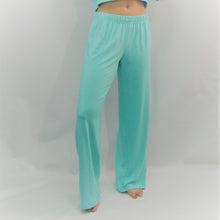 Load image into Gallery viewer, Caribbean blue women's lounge pant. Roomy leg cut and high waisted. Made in Canada.