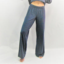 Load image into Gallery viewer, Denim blue women's pant made from bamboo and cotton. Wide leg and high waisted. Cut and sewn in Canada.