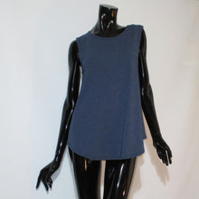 Load image into Gallery viewer, Blue sleeveless top on a black mannequin against a white background