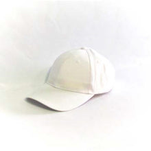 Load image into Gallery viewer, ball cap in white with turquoise peakybeach embroidered over back hole.