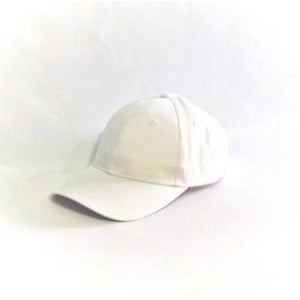 ball cap in white with turquoise peakybeach embroidered over back hole.