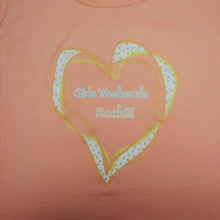 Load image into Gallery viewer, coral background with yellow and orange heart