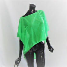 Load image into Gallery viewer, lime green mesh shrug, short in the front and long to cover your butt.