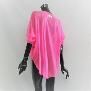 back view of the hot pink sun shrug cover up
